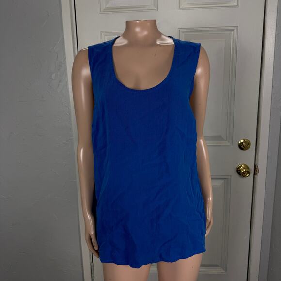 Fridaze Women's Shirt 1X Linen Lagenlook Bohemian Tank Top Solid Natural KK9 - Picture 1 of 6